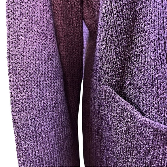 Brenda French Rags Santana Knit Buttoned Long Cardigan Sweater Purple Size 2 M/L - Picture 4 of 7
